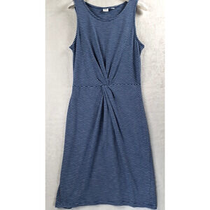 Gap Fit Active Fitted Tank Dress Women Small Blue With White Lines